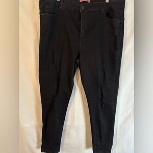 Wax black distressed denim jeans size 20